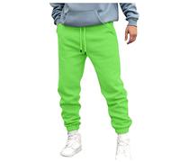 KONG JIMFAN Herren Sweathose Leicht Herren Hose Sport Jogger Trainingshose Herren North Face Hose Herren Jogginghose Herren Breite Warme Jogginghose Knopfhose Herren Langhose(Grün,XL)