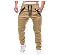 KONG JIMFAN Herren Sweathose Running Sweathose Personalisierte Geschenke Chino Hose Herren Y2k Hose Wathose Herren Laufhose MTB Hose Herren Jogginghose Mit Reißverschluss(Khaki,L)