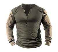 KONG JIMFAN Herren T Shirt Henley Rollkragenpullover Herren Schwarz Herren Pullover Sommer Herren Henleyshirt Shirt Herren Herren Longshirt Weihnachtspullover 92 Langarmshirt Grün(#3 Army Green,L)