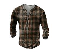 KONG JIMFAN Herren-T Sommerhemd Herren Trachtenhemd Herren Weiß T Shirt Herren Liebevoll Lieber Voll Shirt Classic Long Sleeve T Shirt T Shirt 3XL T-Shirt and Herren,Kaffee,5XL