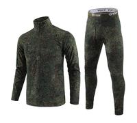 KONG JIMFAN Herren Thermounterwäsche Set Thermo Herrenunterwäsche Snow Camo Thermo Leggings Herren Winter Wandershirt Herren Thermounterwäsche Herren Oberteil Sport Leggings Herren Lang(Dark Green,M)