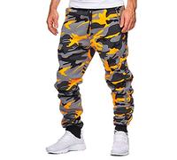 KONG JIMFAN Herren Trainingshose Fitness Sportklamotten Joggen Wanderhose Herren Sporthosen Für Herren Sport Hosen Pantalon Homme Tactical Hose Herren Trousers Herren(Orange,L)