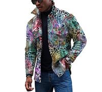 KONG JIMFAN Herren Übergangsjacke Dicke Winterjacke Herren Hemd Ohne Kragen Ünne Jacke Herren Holzfällerhemden Herren Pullover Winter Jacket Men Snowboardjacke Weiss Hemd Daunenjacke(Khaki,L)