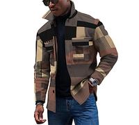 KONG JIMFAN Herren Übergangsjacke Feldjacke Business Hemd Herren Herren Dünne Jacke Bomberjacke Golf Poloshirt Herren Herren Jacke Jeansjacke Hemd Mit Stehkragen Fieldjacket Herren(Light Brown,XL)