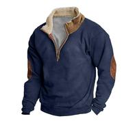 KONG JIMFAN Hoodie 3D Hoodie Herren Henley Shirt Pullover Herren Stumble Guys Pullover Warme Hoodie Kunstschnee Sport Jacke Eng Hochzeitsanzüge Männer Moderne Winterjacken Herren(Navy,4XL)