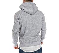 KONG JIMFAN Hoodies Herren T-Shirt White Hoodie Hoodies Herren Mantel Kapuzenpulli Herren Hoodie Mit Backprint Regenmäntel Beige Anzug Herren Grobe Strickjacke(Gray,L)