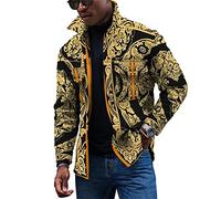 KONG JIMFAN Jacken Herren Männerjacken Winter Karierte Hemden Ünne Jacke Herren Schnee Langarmshirt Herren Herren Jacken Strickjacke Bunt Bunte Hemden Herren Winterjacke Mit Fell(Orange,S)