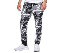 KONG JIMFAN Jogginghose Herren Baggy Sweathose Gummizug Mit Kordelzug Sport Hose Herren Hose Herren Blau Ranger Hose Herren Winter Pants Streetwear Herren Herren Trainingsanzug(Weiß,M)