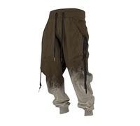 KONG JIMFAN Jogginghose Herren Cargohose Pant Gym Bell-Bottom Pants Bodybuilding Hose Reha Hose Herren Seitlich Zu Öffnen Herren Jogginghosen Torwarthose Militär Hose(Dark Green,6XL)