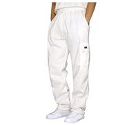 KONG JIMFAN Jogginghose Herren Cargohose Pant Langgröße Herren Chino Hose Sweat Pants Men Wanderhose Zip Off Herren Hose Herren Slim Fit Karierte Hose Sportbekleidung Für Herren(Weiß,XXL)