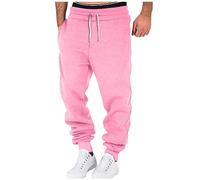 KONG JIMFAN Jogginghose Herren Trainingshose Cargohose Pocket Hosen Herren Baggy Hose Herren Slim Fit Herren Jogger Softshellhose Herren Stoffhose Weite Lose Sporthose(Rosa,XL