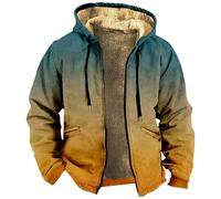 KONG JIMFAN Puffer Jacke Herren Leather Jacket Men Freizeit Fleecejacke Baseball Jacke Jeansjacke Mit Kapuze Bomberjacke Wasserdicht Strickjacke (Orange, 6XL)