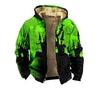 KONG JIMFAN Puffer Jacke Herren Retro Shirts Herren Herren Fleecejacke Lederjacke Herren Lang Jeansjacke Mit Perlen Sakko Herren Schwarz Jacke Imprägnieren Janker Herren Wendejacke(Green,XL)