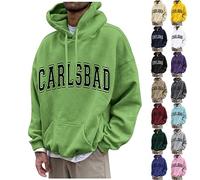 KONG JIMFAN Pullover Herren Mit Kapuze 2023 Sweatjackes Herren Bequemes Funktionsshirt Herren Langarm Hoodie Pullover Für Paar Vintage Pullover Pulloverdecke(Green,6XL)