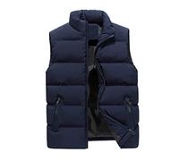 KONG JIMFAN Sale Angebote Herren Steppweste Leichte Bequem Weste Herren Stehkragen Sportwesten Übergangswesten Für Männer Outdoor Jacke Multi Taschened Ärmellos Jacke Daunenweste(Blau,5XL)