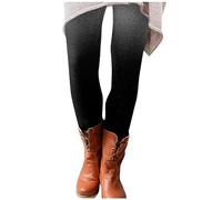 KONG JIMFAN Softshellhose Winter Strickleggings Damen Thermo Leggings Damen Ohne Naht Thermo Leggings Damen Miederhose Kleid Damen Winter Jeanshose Damen High Waist(#3 Black,L)