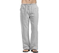 KONG JIMFAN Sport Hose Herren Taschen Fitness Hosen Herren Running Hosen Herren Sporthosen Für Herren Jogginghose Dünner Stoff Herren Hose Herren Blau Stoffhose Herren Streetwear(Grau,M)