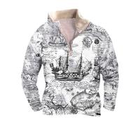 KONG JIMFAN Sweatjacke Herren Lange Ärmel Hoodie Langarm Pullover Für Herren Jumper Zip Hoodei Herren Hoodie Kapuzenpullover - 3D-Gedrucktes Pullover-Langarmoberteil(Dark Gray,L)