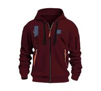 KONG JIMFAN Sweatjacke Herren Pulli Hoodies Teenager Hoodie Zipper Kapuzenjacke Sweatshirts Für Herren(#D Wine,L)