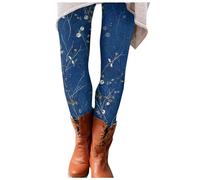 KONG JIMFAN Termostrumpfhosen Leggings Warm Damen Winter Thermo Fleece Strumpfhose Damen Strumpfhosen Outdoor Hosen Für Damen Winter Thermowäsche Damen Winter Sportsachen(#3 Blue,M)