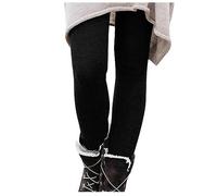 KONG JIMFAN Thermo Strumpfhose Strumpfhosen Damen Muster Sportleggins Damen Lang High Waist Warme Strumpfhose Thermo Leggings Gefüttert Thermoshirt Damen Winter Oberteile Damen(#1 Black,M)