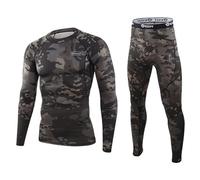 KONG JIMFAN Thermo Unterwäsche Set Hosenträger Herren Breit Hemd Türkis Herren Thermounterwäsche Herren 5XL Longsleeve Herren Baumwolle Unterziehshirt Herren Ski Mütze Männer(Schwarz,3XL)