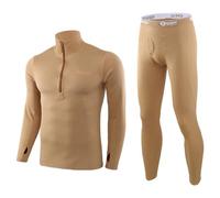 KONG JIMFAN Thermounterwäsche Herren Norweger - Pullover Short Point Kragen Weihnachtspullover 164 Herren Unterhemden Hose Winter Herren Gefütterte Hose Herren Winter(Khaki,M)