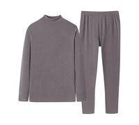 KONG JIMFAN Thermounterwäsche Herren,Thermo Funktionswäsche Skiunterwäsche Atmungsaktiv Thermounterhemd & Thermohosen Winter Unterwäsche für Männer Tops and Hosen（Light Gray,5XL）