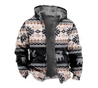 KONG JIMFAN Übergangsjacke Herren Regenjacke Festival Karierte Herrenjacke Mit Kapuze Fruhlings Herren Jacken Daunenjacke Men's Jackets Baggy Hoodie Wolfs Jacke Strickjacke Bunt(Beige,4XL)