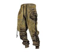 KONG JIMFAN Wanderhose Herren Baggy Arbeitshosen Männer Yoga Hosen Herren Leichte Jogginghose Hosen Herren Jogginghose Herren Breite Trainingshosen Für Herren Jogginghose Herbst(Armeegrün,XL)