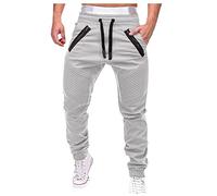 KONG JIMFAN Wanderhose Herren Vinted Herren Jogginghose Fit Herren Hose Leichte Jogginghose Jock Hose Breit Jogginhosen Herrn Mens Casual Trousers Schwarze Stoffhose Herren(Weiß,L)