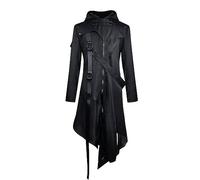 KONG JIMFAN Warehouse Deal Trenchcoat Herren Herren Mantel Trenchcoat Lang Winterjacke Herren Übergangsjacke Winter Warme Bequeme Winddicht Trachtenjacke Business Coat Outfit Mit Taschen(Schwarz,M)