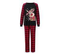KONG JIMFAN Weihnachts Schlafanzug Weihnachts Einteiler Christmas Hose Familie Weihnachten Pyjamas Hausanzug Damen Kuschelig Warm Winter Schlafanzug Herren Warm Hoodie Oversized(Women,S)