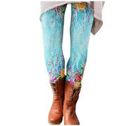 KONG JIMFAN Winterhose Warme Leggings Damen Winter Sport Shorts Damen Sporthose High Waist Hose Damen Yifit Leggings Thermo Unterwäsche Set Thermo Leggings Damen Durchsichtig(#2 Sky Blue,L)