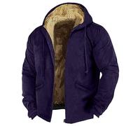 KONG JIMFAN Winterjacke Herren Kochjacke Herren Outdoor Jacken Winterjacke Jeansjacke Mit Kapuze Softshelljacke Herren Herren Jeansjacke Wind Und Regenjacke Polo Winterjacke(Dark Blue,L)
