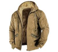 KONG JIMFAN Winterjacke Herren Regenjacke Transparent Winter Leichte Jacke Strickfleecejacke Dünne Jacke Herren Regenjacke Herren Leicht Steppweste Herren Winterjacke Mit Fell Herren(Army Green,L)