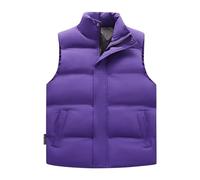 KONG JIMFAN Winterjacke Herren Sale Herren Steppweste Baumwolle Bequeme Weste Herren Stehkragen Sportweste Outdoor Jacke Übergangs Daunenweste Multi Taschened Ärmellos Jacke Daunenweste(Lila,5XL)