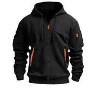 KONG JIMFAN Zipper Hoodie Herren Hoodies Herren Hoodie Jeansjacke Herren Fleecejacke Herren Hoody Herren Mit Kapuze Kapuzenpullover Für Herren Feuerwehr Pullover Hoodie Herren(#A Black,XL)