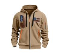KONG JIMFAN Zipper Hoodie Herren Pullover Kapuzenjacke Sweatshirts Für Dünne Jacke Jeansjacke Schwarz Herren(#D Khaki,3XL)