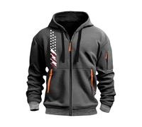 KONG JIMFAN Zipper Hoodie Herren Strickjacke Sommer Dünne Jacke Kapuzenpullover Für Sweatshirt Sweatshirts Oversize Herren(#F Dark Gray,L)