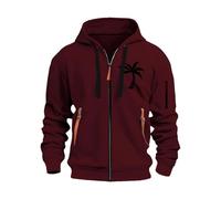 KONG JIMFAN Zipper Hoodie Herren Strickjacken Für Kapuzenpullover Weihnachtspullover Feuerwehr Pullover Strickjacke Sweatjacke Herren(#G Wine,L)