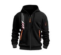 KONG JIMFAN Zipper Hoodie Herren Weihnachtspullover Zip Oversized Sweatjacke Oversize Hoody Mit Kapuze Men's Sweaters & Sweatshirts Herren(#F Black,XXL)