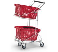 Kongamek Einkaufswagen, für Körbe, LxBxH 560 x 260/415 x 975 mm, Tragfähigkeit 60 kg