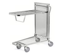 Kongamek Einkaufswagen mit 2 gefederten Böden 960x525x1030mm Gummi 300kg Tragkraft mit Bremse