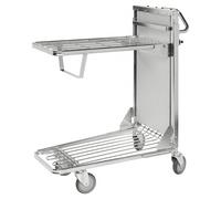 Kongamek Einkaufswagen mit 2 verstellbaren Böden 965x520x1100mm Gummi 300kg Tragkraft ohne Bremse