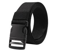 KONGNY 125cm Militärgürtel Verstellbarer Gürtel Herren Outdoor Taktischer Taillengürtel mit Kunststoffschnalle, Schwarz, 125cm