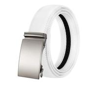 KONGNY 3,5cm Ledergürtel Herren Automatische Schnallengürtel Gürtel für Männer, Weiß