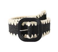 KONGNY Böhmische geflochtene Gürtel für Frauen, Patchwork-Stroh-gewebter Gürtel, elastischer breiter Bund, weiblich, Z22071710, 85-90cm