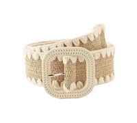 KONGNY Böhmische geflochtene Gürtel für Frauen, Patchwork-Stroh-gewebter Gürtel, elastischer breiter Bund, weiblich, Z22062507, 95-100cm