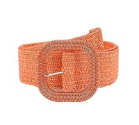 KONGNY Boho Orange Elastischen Breiten Gürtel frauen Bund Sommer Strand Pp Stroh Geflochtene Gürtel Weibliche Kleid Hemd Taille Gürtel, Z22082304